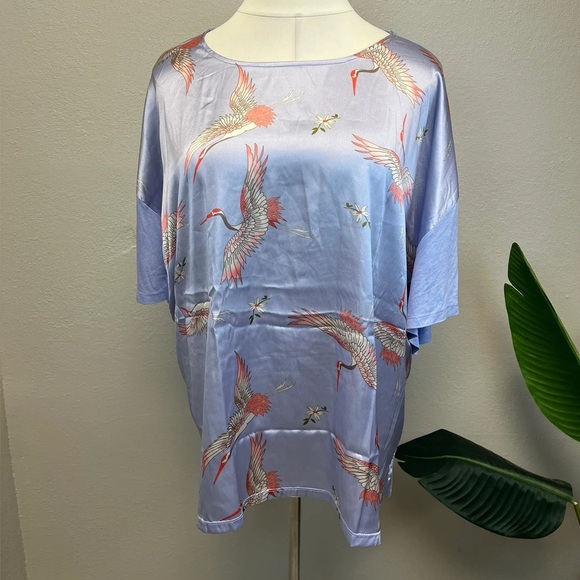 Ellos Periwinkle Blue Bird Top - Size 30 - Picture 1 of 4